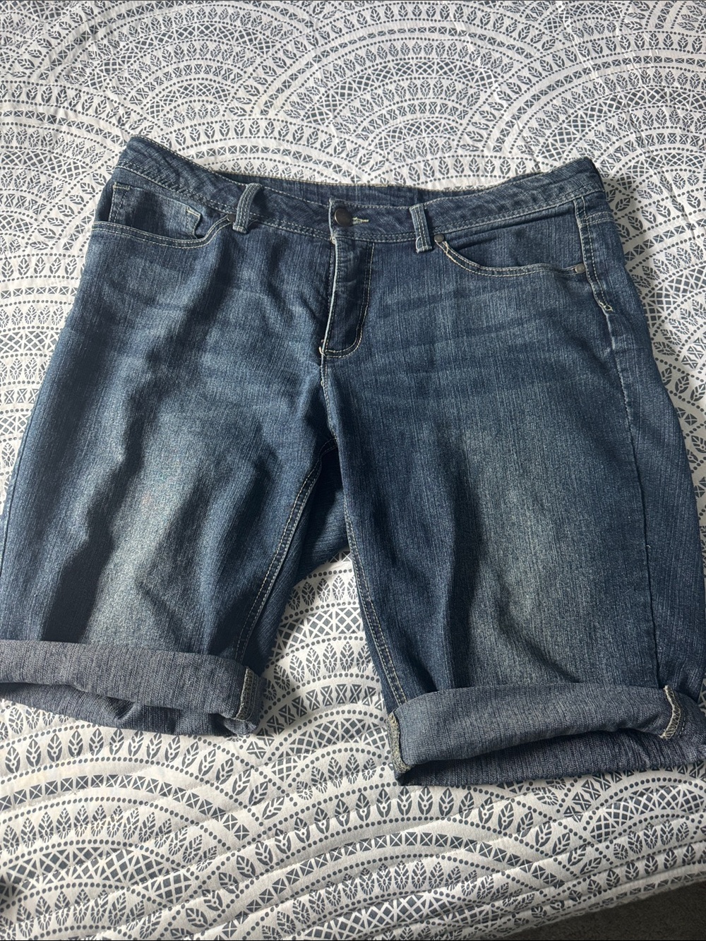 Faded Glory Dark Blue Boyfriend Denim Shorts